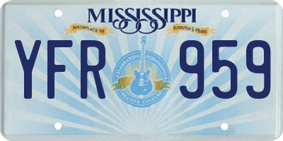 MS license plate YFR959
