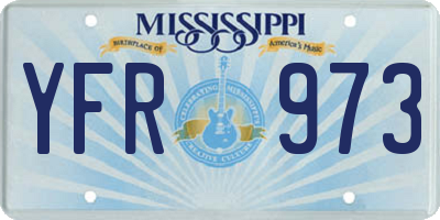 MS license plate YFR973