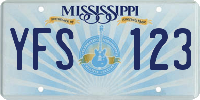MS license plate YFS123