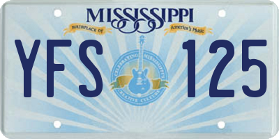 MS license plate YFS125