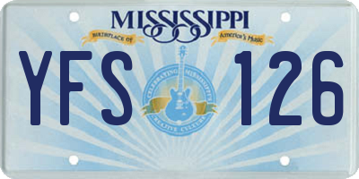 MS license plate YFS126