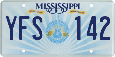 MS license plate YFS142