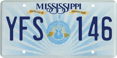 MS license plate YFS146