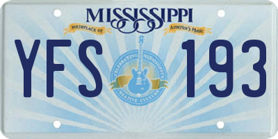 MS license plate YFS193