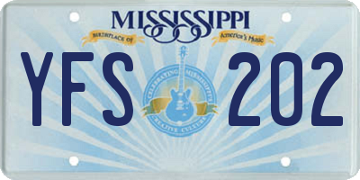 MS license plate YFS202