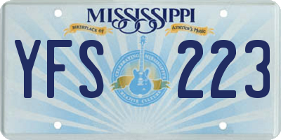 MS license plate YFS223
