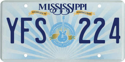 MS license plate YFS224