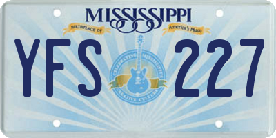 MS license plate YFS227