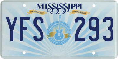 MS license plate YFS293