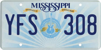 MS license plate YFS308