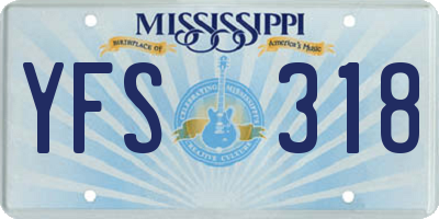 MS license plate YFS318