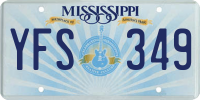MS license plate YFS349