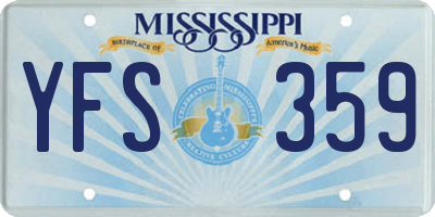MS license plate YFS359