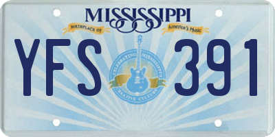 MS license plate YFS391