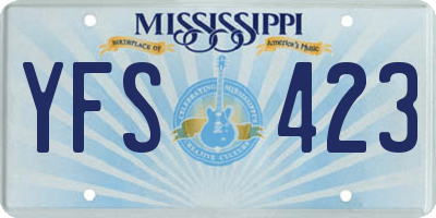 MS license plate YFS423