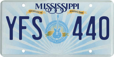 MS license plate YFS440