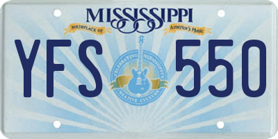 MS license plate YFS550