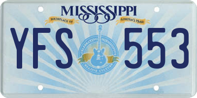 MS license plate YFS553