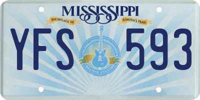 MS license plate YFS593