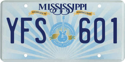 MS license plate YFS601