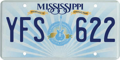 MS license plate YFS622