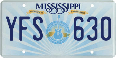 MS license plate YFS630