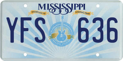 MS license plate YFS636