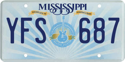 MS license plate YFS687