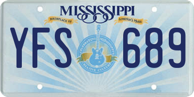 MS license plate YFS689
