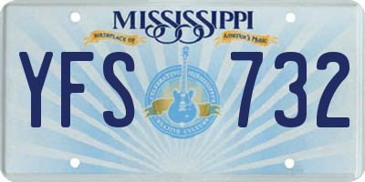 MS license plate YFS732