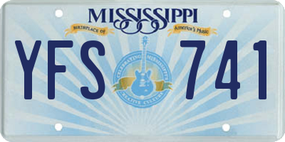 MS license plate YFS741