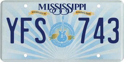MS license plate YFS743