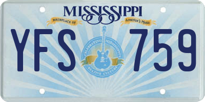 MS license plate YFS759
