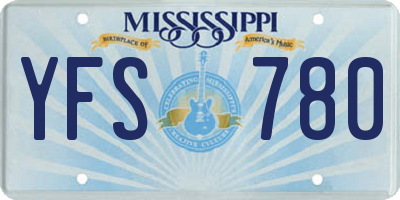 MS license plate YFS780
