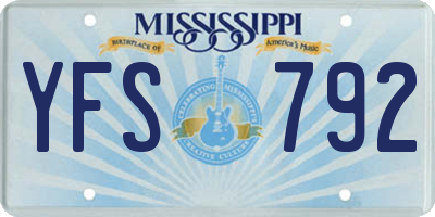 MS license plate YFS792