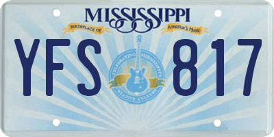 MS license plate YFS817
