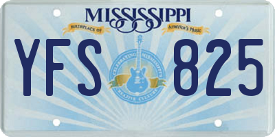 MS license plate YFS825