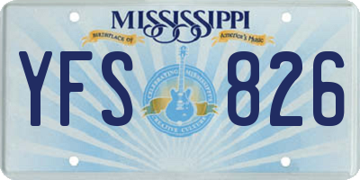 MS license plate YFS826
