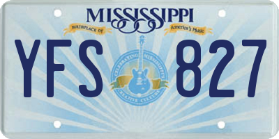 MS license plate YFS827