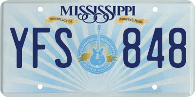 MS license plate YFS848