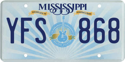 MS license plate YFS868