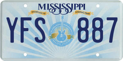 MS license plate YFS887