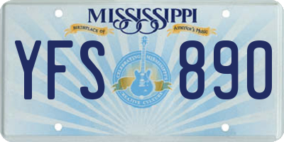 MS license plate YFS890