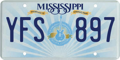 MS license plate YFS897