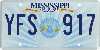MS license plate YFS917