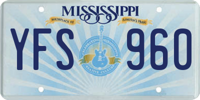 MS license plate YFS960