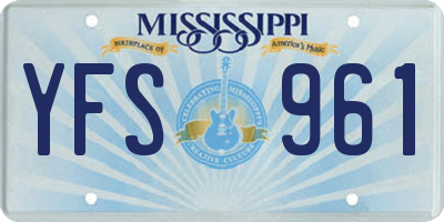 MS license plate YFS961