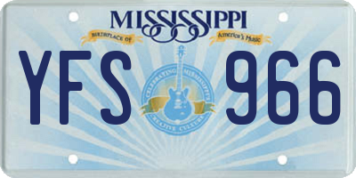 MS license plate YFS966
