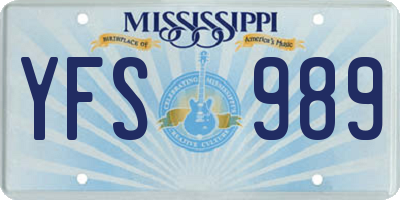 MS license plate YFS989