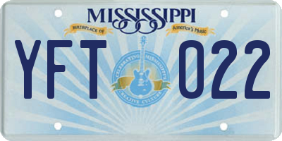 MS license plate YFT022